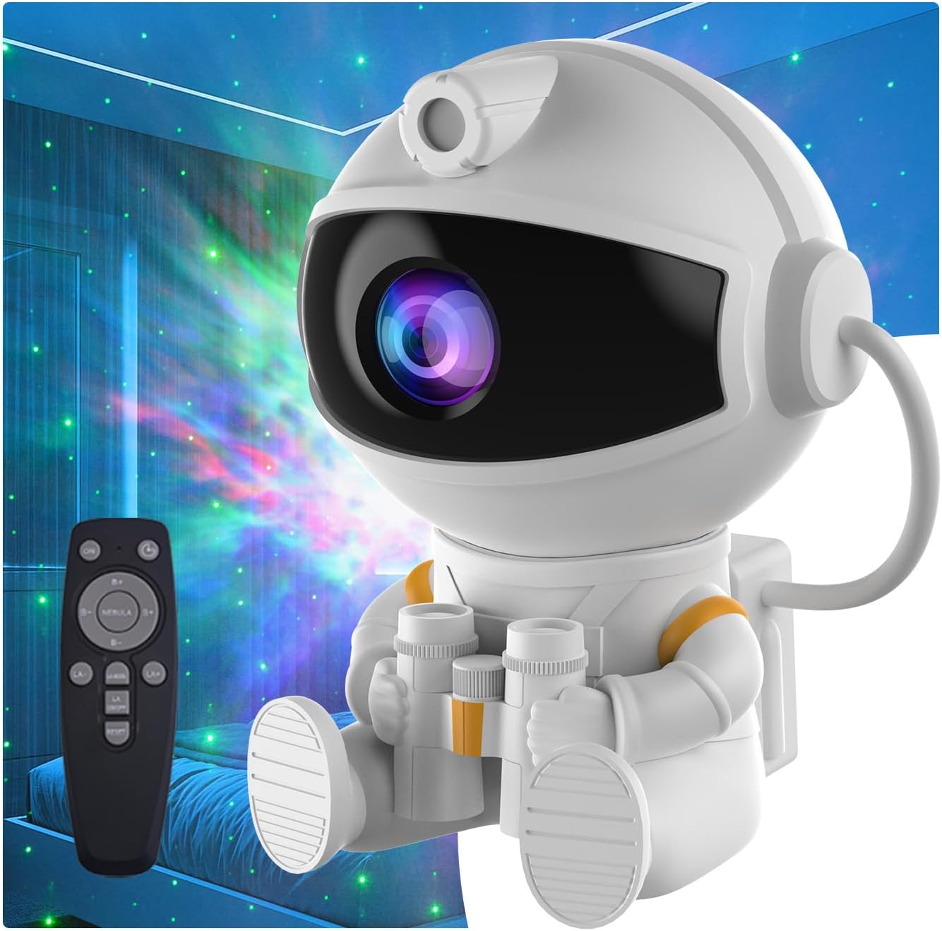 Space Future captain Astronaut Galaxy Night Light Projector for Bedroom - Star Lights Ceiling Projector with Remote Control & Timer,…