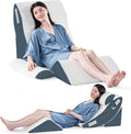 Yojoker 4PCS Orthopedic Bed Wedge Pillow Set for Sleeping, Post Surgery Foam Pillow for Body, Back and Leg, Triangle Adjustable Support Pi…