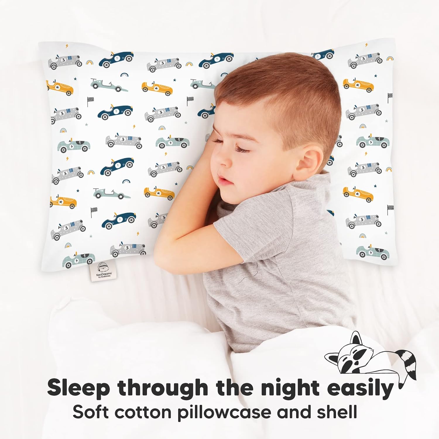 KeaBabies Toddler Pillow with Pillowcase, Jumbo 14X20 - Soft Organic Cotton Toddler Pillows for Sleeping - Machine Washable - Perfect for…