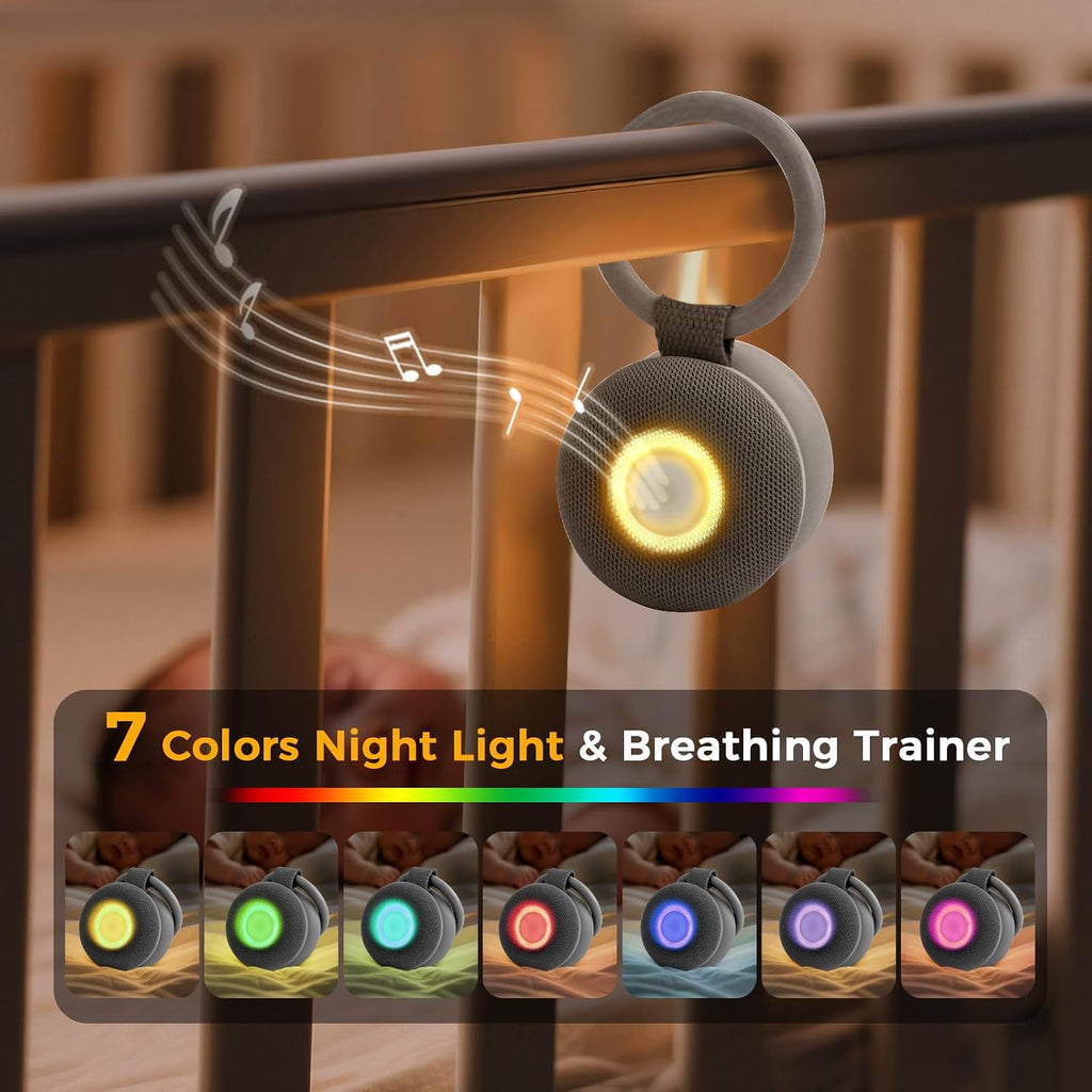 Portable Sound Machine - White Noise Sound Machine for Baby, Travel Donut Sound Machine for Sleep, 15 Soothing Sounds & 7 Colors Night…