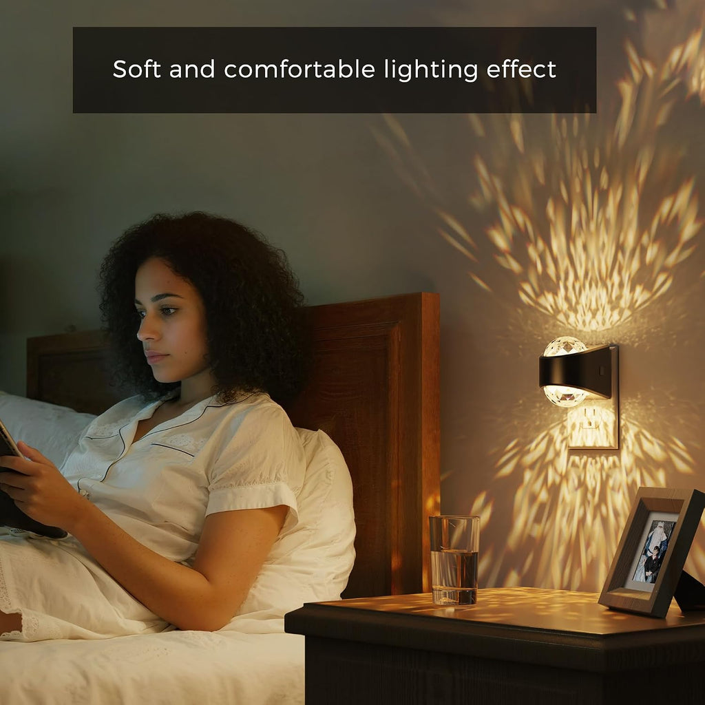 L LOHAS LED Night Light, Night Lights Plug into wall, Projector Night Light with Dusk to Dawn Sensor,3000K Soft White, Adjustable…