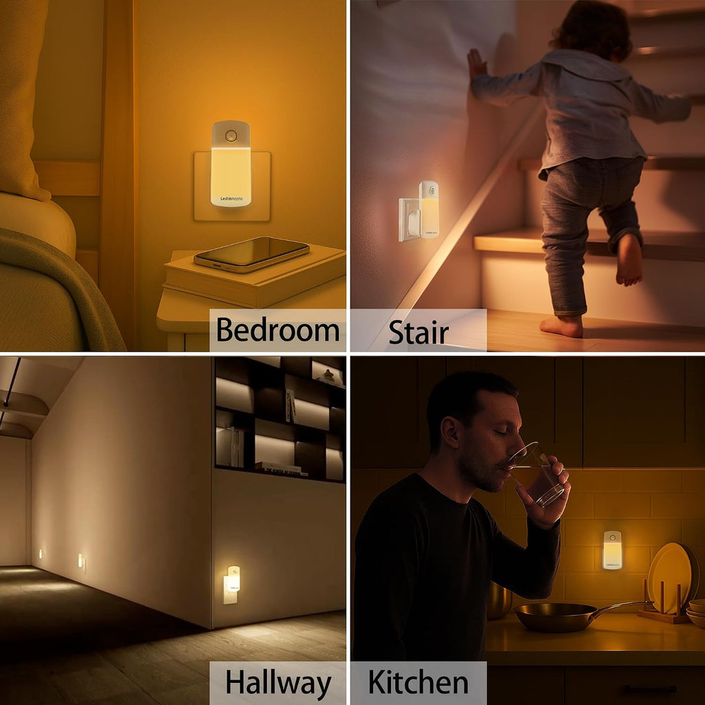 Night Light Plug into Wall with Motion Sensor, Auto On/Off, Portable with 3 Adjustable Modes, Nightlight for Kids, Nursery, Bedroom…
