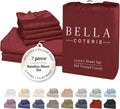 Bella Coterie 7 Piece Luxury Bamboo Viscose Split King Size Sheet Set | 2 Fitted Sheets for Adjustable Beds | 100% Organically Grown |…