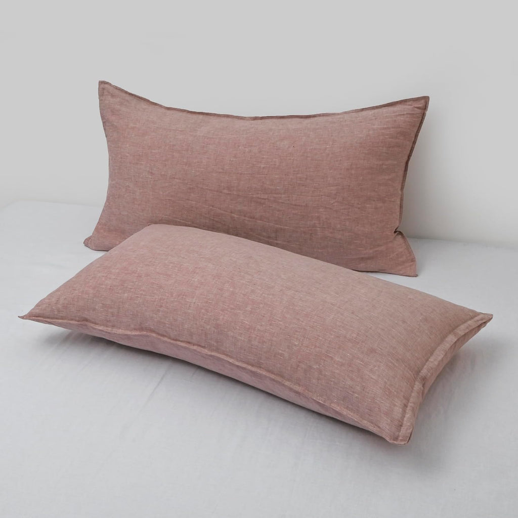 Chuffed Linen Pillowcases 2 Pack 100% Linen Standard Pillow Cases, Breathable and Cooling Washed Pillowshams with Zipper Closure, 20x36 Inc…