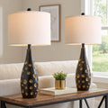 BOBOMOMO 26” Table Lamps Set of 2 for Living Room Bedroom, Modern Gold Accent Bedside Lamps with Linen Shade & Rotary Switch, Modern…