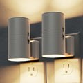 L LOHAS LED Night Light Plug in, 2 Pack, Night Lights Plug into Wall, Light Sensor, Cement Gray Housing, Soft White Nightlight, 3000K…