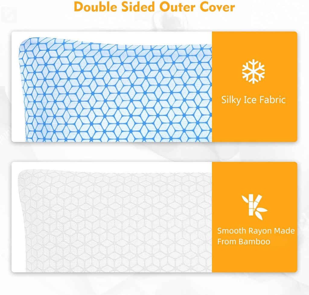 Love Attitude Shredded Memory Foam Pillows Queen Size Set of 2, Cooling Firm Pillows Queen Size 2 Pack for Bed, Adjustable for Side Back…