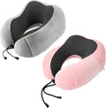 Urnexttour Neck Pillow Airplane-2 Pack Memory Foam Travel Pillow, Soft Support Travel Neck Pillow for Travelling, Sleeping Rest, Car, Train…
