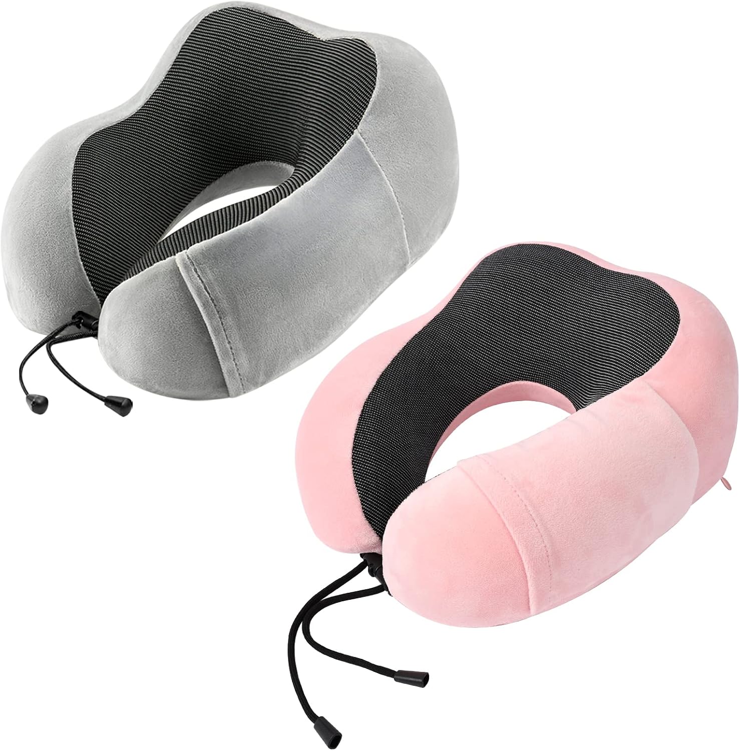 Urnexttour Neck Pillow Airplane-2 Pack Memory Foam Travel Pillow, Soft Support Travel Neck Pillow for Travelling, Sleeping Rest, Car, Train…