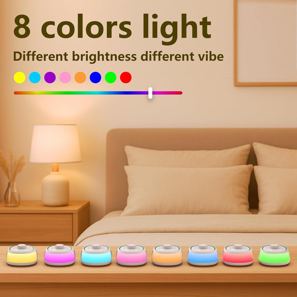DONOW White Noise Sound Machine with Light Bluetooth, 30 Soothing Sounds, Knob Volume Control, 8 Colors Night Light with Memory Function…
