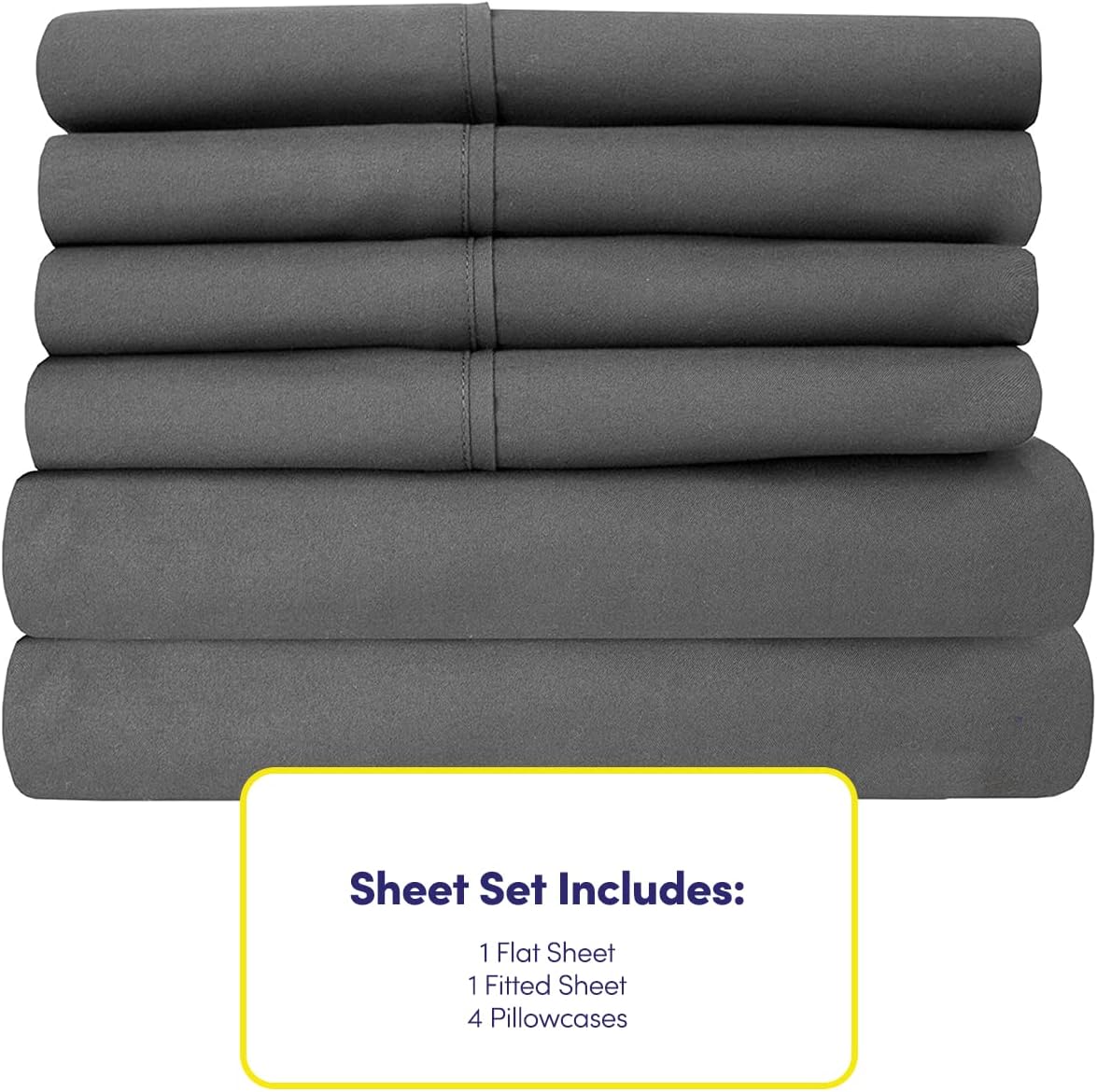 Bed Sheets Queen Size Grey - 6 Piece 1500 Supreme Collection Fine Brushed Microfiber Deep Pocket Queen Sheet Set Bedding - 2 EXTRA PILLOW…