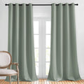Nicetown Bedroom Curtains 95 inches Long - Grommet Top Thermal Insulated Solid Energy Saving Sound Reducing Drapes for Living Room, Sage Gr…