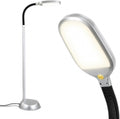 Brightech Litespan Titanium Silver LED Floor Reading Lamp, Energy Efficient, Adjustable Standing, 850-950 Lumens, 12W, 3-Year Warranty Silv…