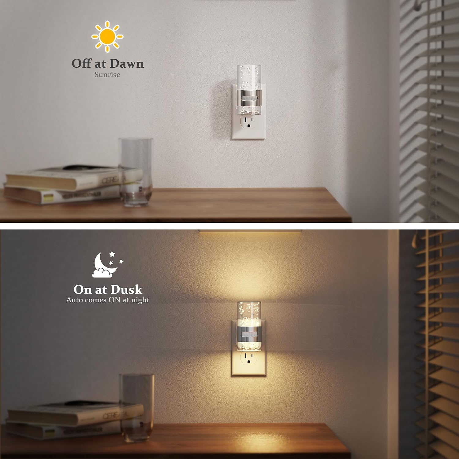 JandCase Motion Sensor Night Light, Dimmable Night Lights Plug Into Wall, 3000k Soft White Night-Lights with 0-100Lm Adjustable…