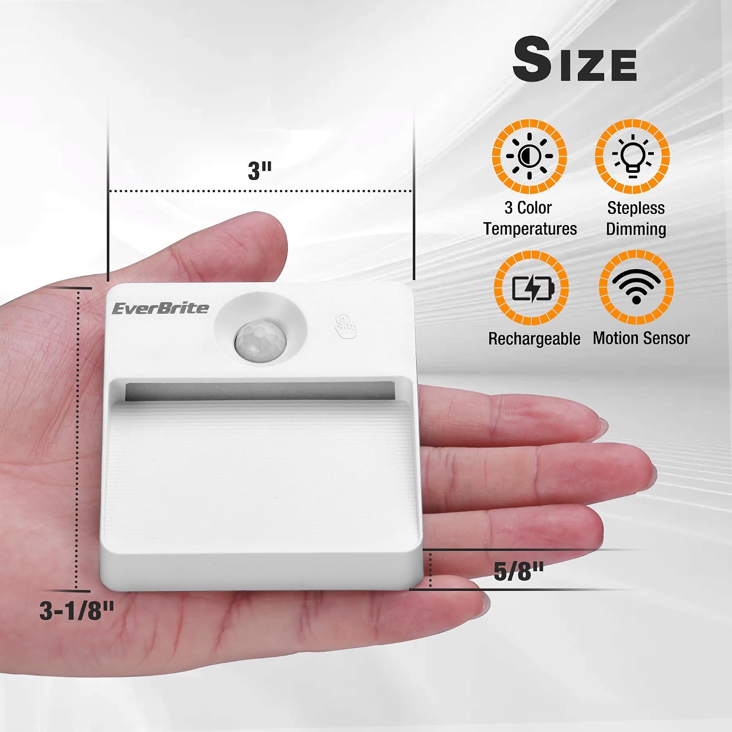 EverBrite Rechargeable Square Motion Sensor LED Night Light, Motion Activated LED Night Light with 3 Lighting Modes, Touch Control, 3…
