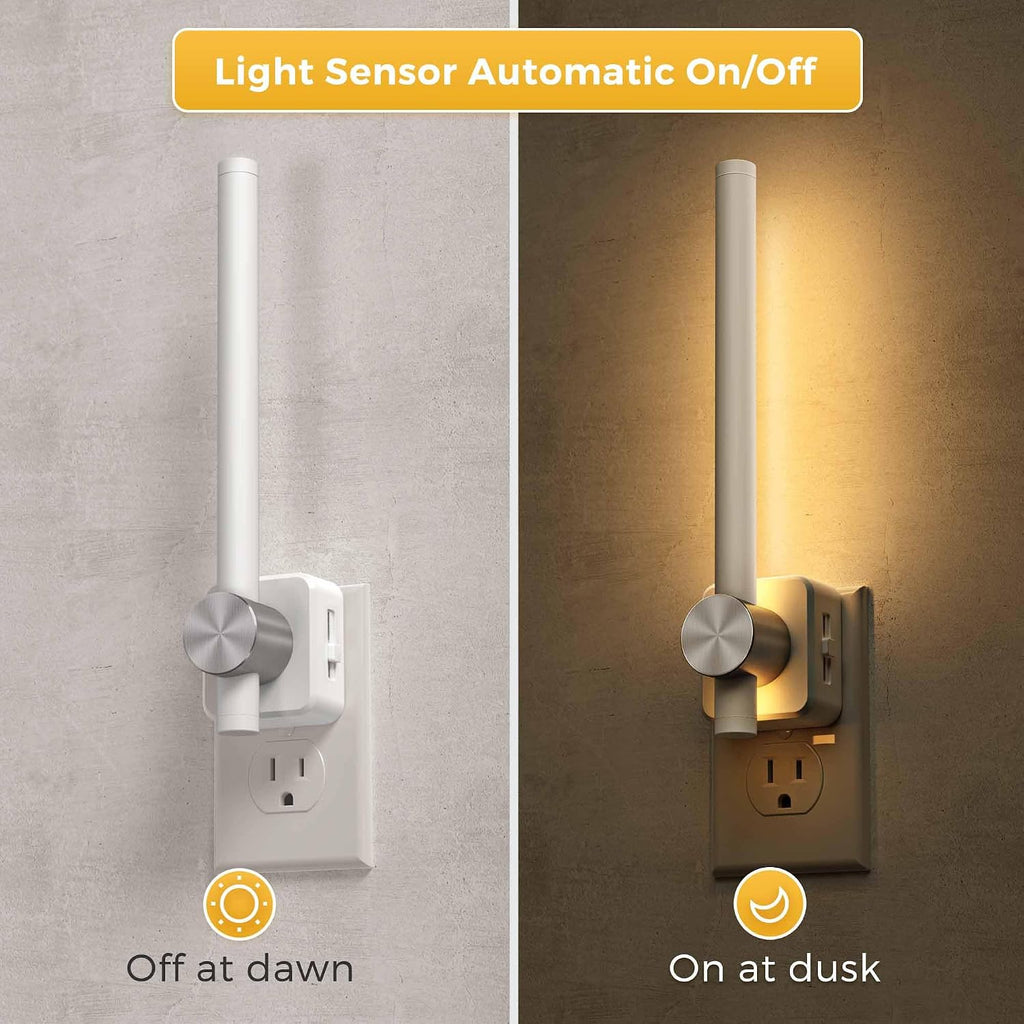 L LOHAS LED Night Light, Night Lights Plug into Wall, 0-200LM Bathroom Night Light, Dusk to Dawn Sensor 2W Dimmable Nightlights, Soft…