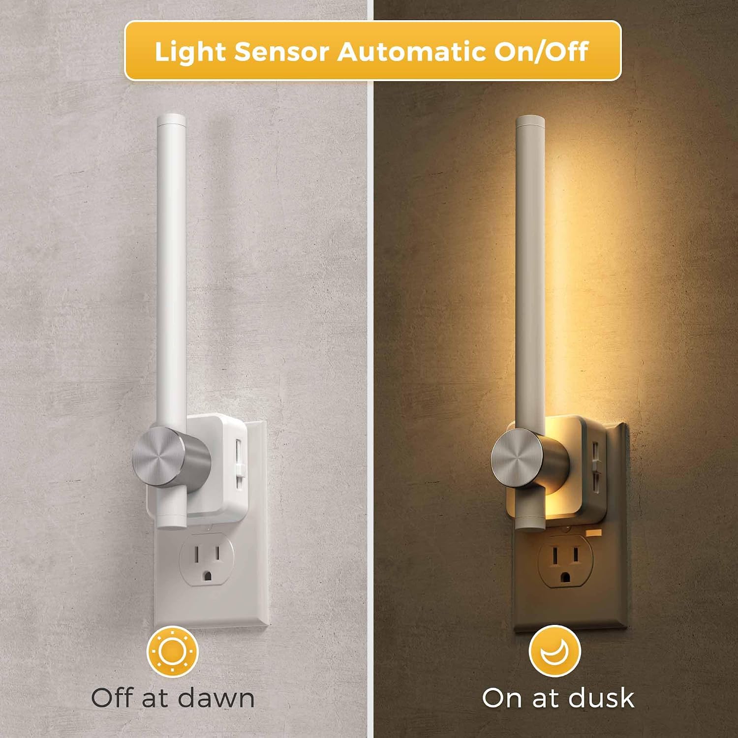 L LOHAS LED Night Light, Night Lights Plug into Wall, 0-200LM Bathroom Night Light, Dusk to Dawn Sensor 2W Dimmable Nightlights, Soft…