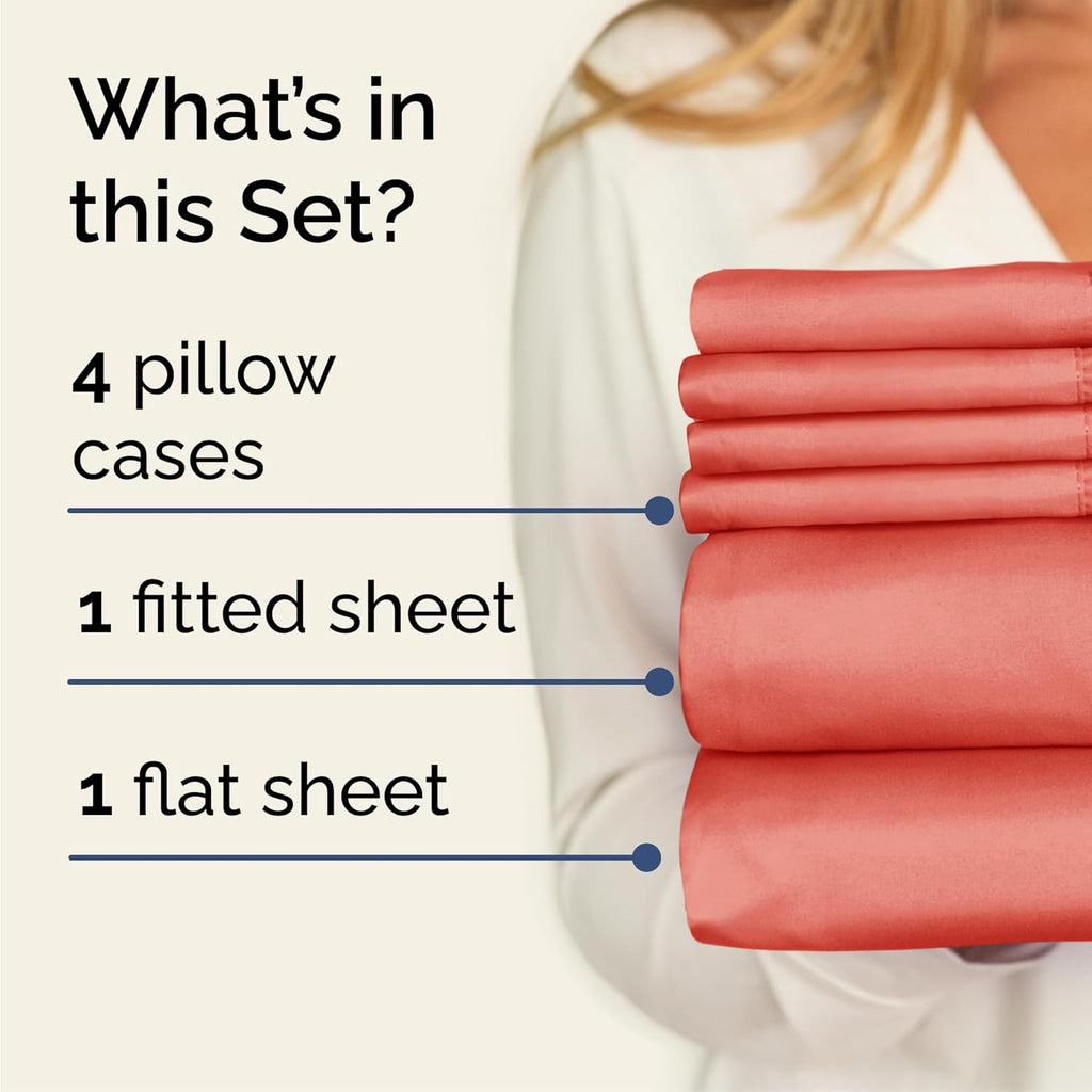 Queen 6 Piece Sheet Set - Comfy, Breathable & Cooling - Hotel Luxury Bedding for Women, Men, Kids, Teens and Children - 1 Flat & 1 Fitted…