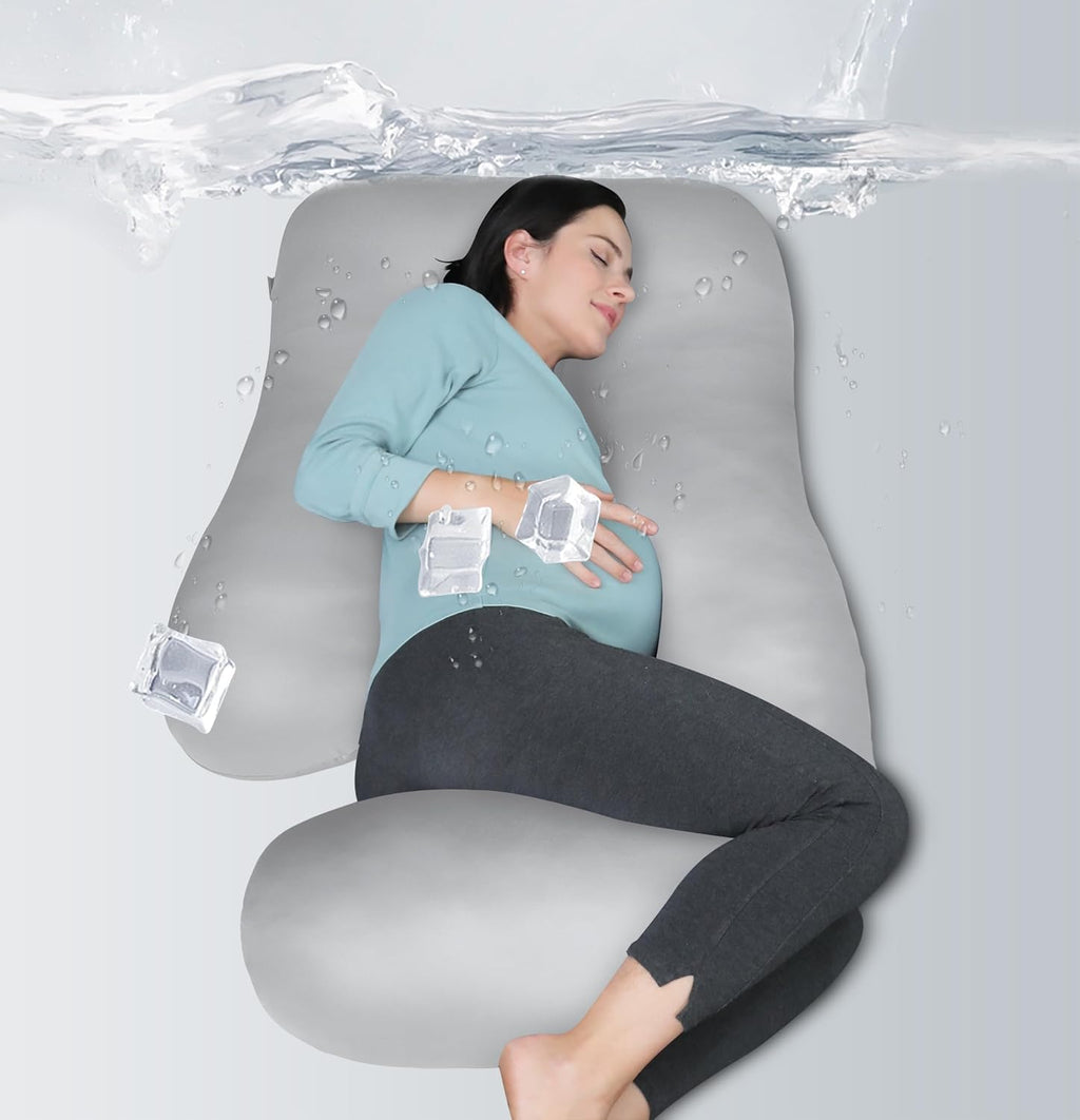 Moonpark MOON PARK Pregnancy Pillows for Sleeping - U Shaped Full Body Maternity Pillow with Removable Cover - Support for Back, Legs, Bell…