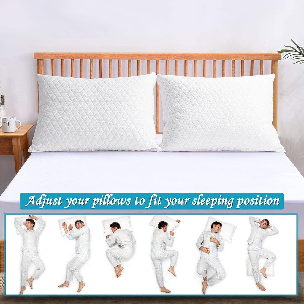 KEYOOHOME Shredded Memory Foam Pillows for Sleeping, Bed Pillows Standard Size Set of 2 Pack Cooling Adjustable, Good for Side and Back…