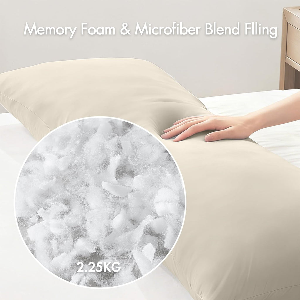 Madisonpark Madison Park Cooling Body Pillow for Side Sleepers & Hot Sleepers, 20"x54" Full Body Pillow with Memory Foam Fill, Pregnancy &…