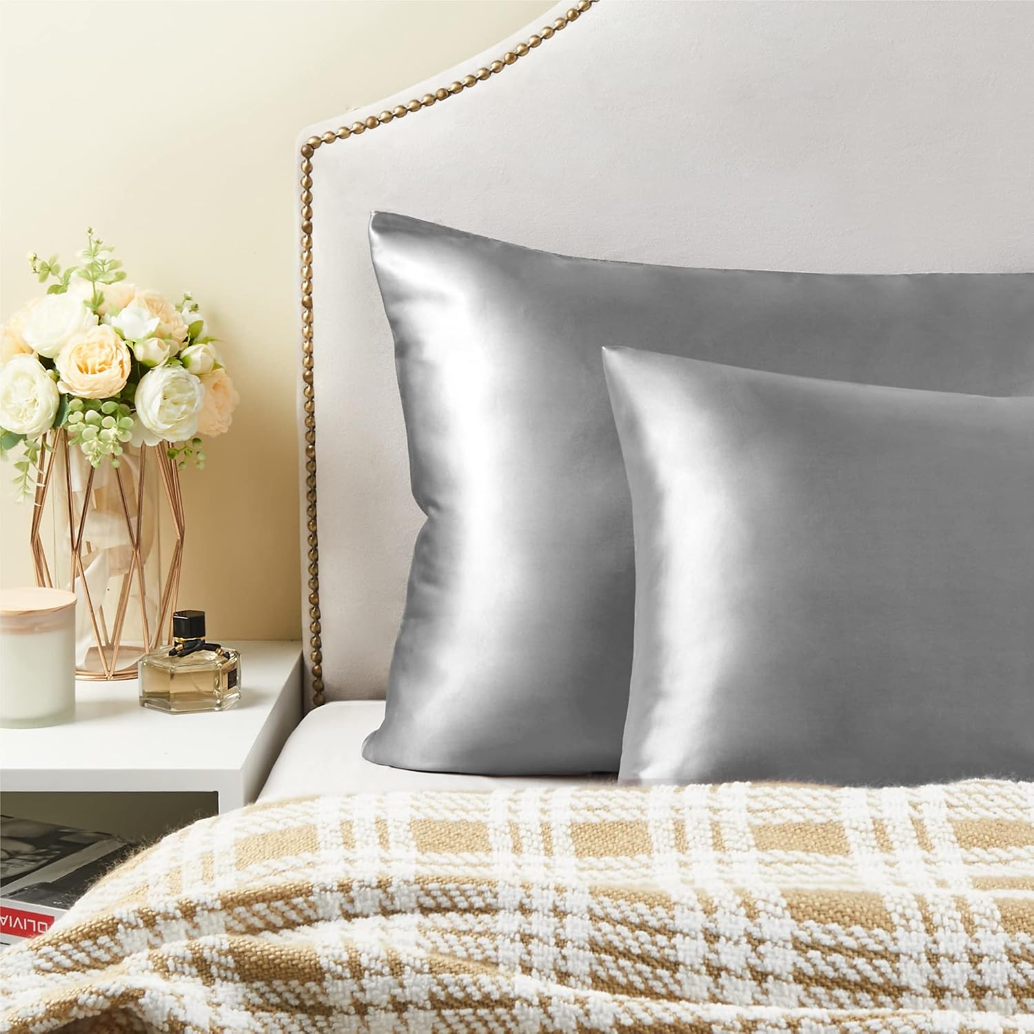 Bedelite Satin Pillowcase for Hair and Skin, Super Soft Similar to Silk Pillow Cases 4 Pack with Envelope Closure, Cooling Pillowcases for…