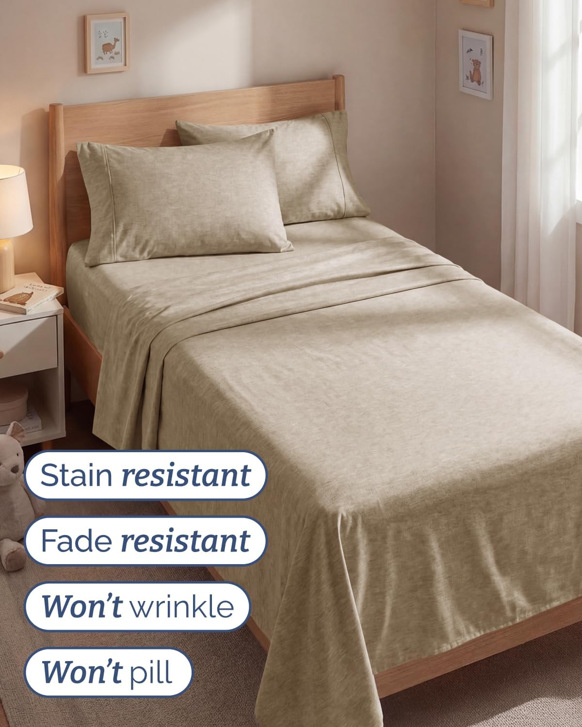 Twin 4 Piece Sheet Set - Comfy, Breathable & Cooling - Soft Hotel Luxury Bedding for Women, Men, Kids, Teens and Children - 1 Flat & 1…