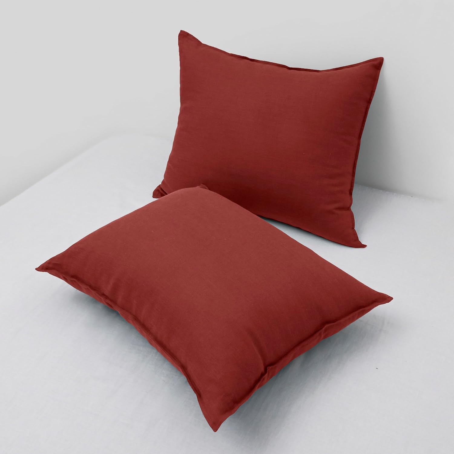 Chuffed Linen Pillow Covers 2 Pack 100% Linen Pillow Cases, Breathable and Cooling Washed Pillow Shams with Zipper Closure for Bedding, 26x…