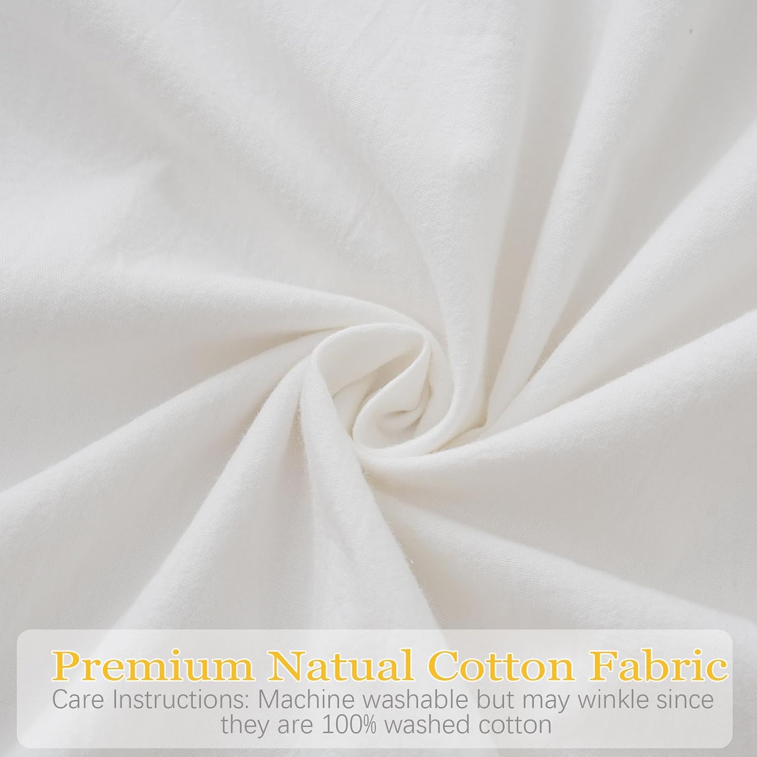 Qilunn 2 Pack Ruffle Throw Pillow Covers Farmhouse Off White Shabby Washed Cotton Decorative Pillow Shams for Bed, Sofa, Living Room-20"x20…