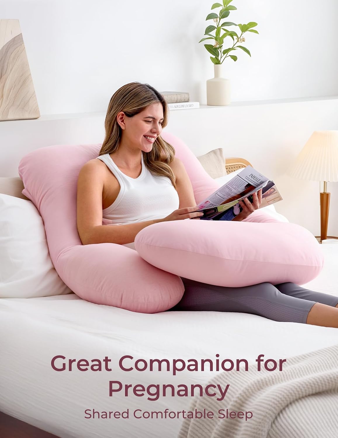 Momcozy Pregnancy Pillows for Sleeping, U Shaped Full Body Maternity Pillow for Side Sleeping - Support for Back, Legs, Belly, HIPS, 57 Inc…