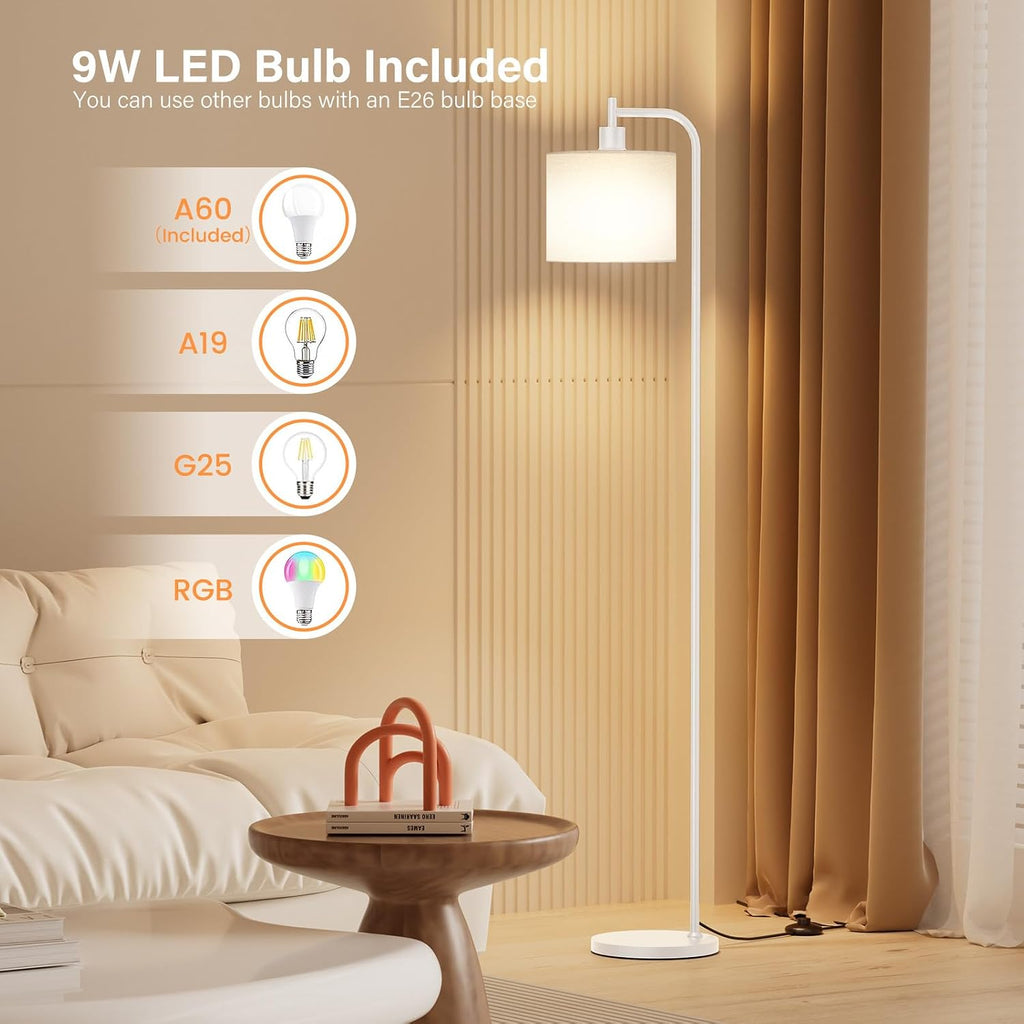 SIBRILLE Floor Lamp with Linen Shade, Dimmable Tall Standing Lamp with Remote Control & 3 Color Temperatures, Modern Corner Floor Lamps…