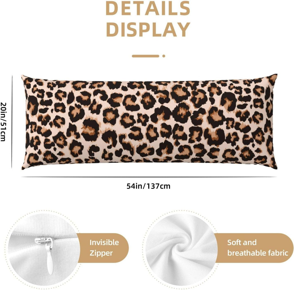 Sovvin Cheetah Print Body Pillow Cover Leopard Long Pillow Case with Zipper Decorative Soft Cushion Bedding Pillowcase for Couch Bed…