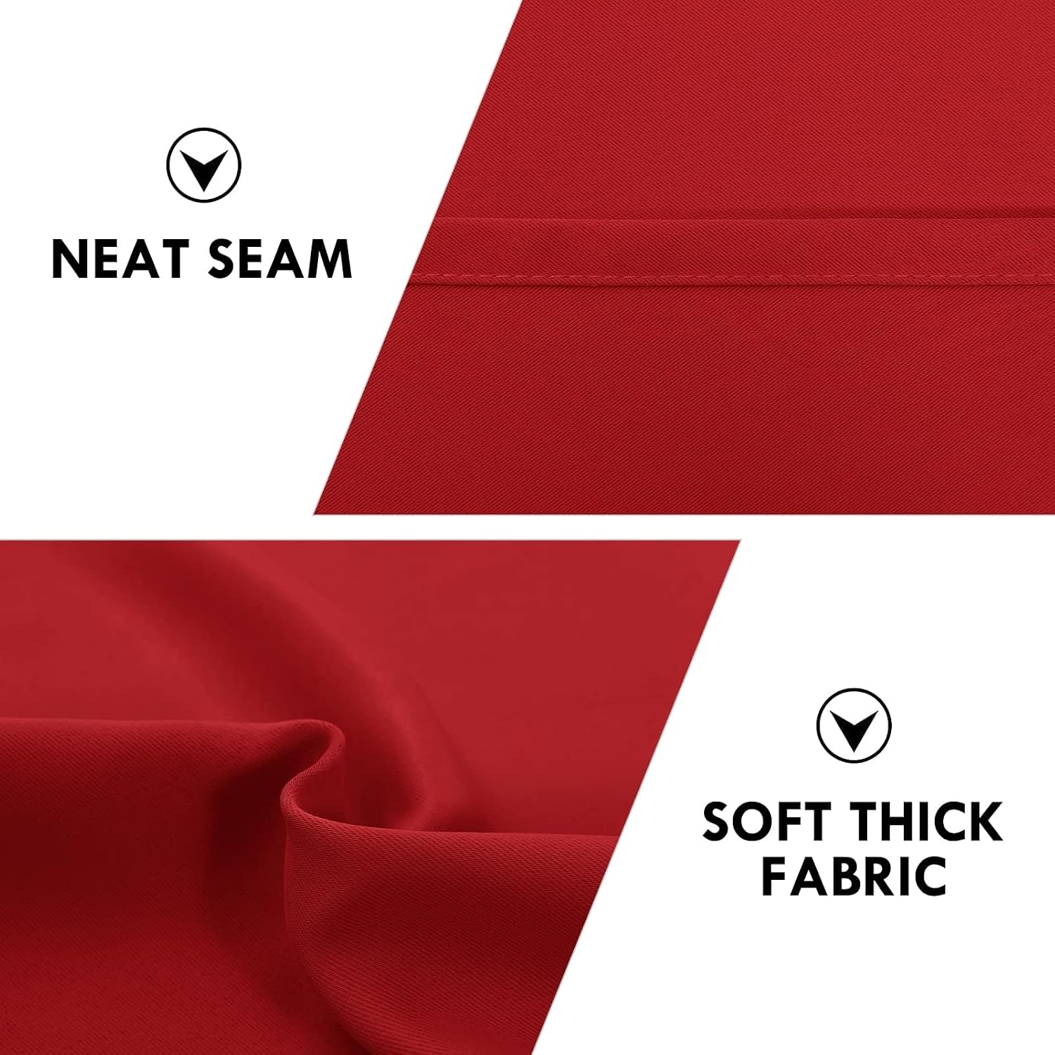 DWCN Blackout Curtains for Living Room Thermal Insulated, Energy Saving & Noise Reducing Bedroom Curtains, Red, W 70x L 84 Inch, Set of 2…