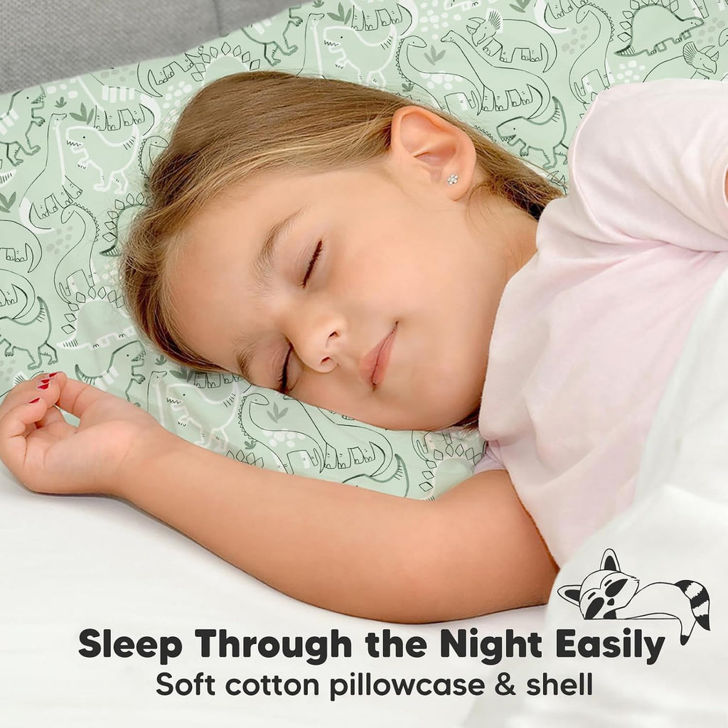 Toddler Pillow with Pillowcase - 13x18 My Little Dreamy Kids Travel Bed Pillows for Sleeping, Organic Cotton Small Pillowcase, Soft &…