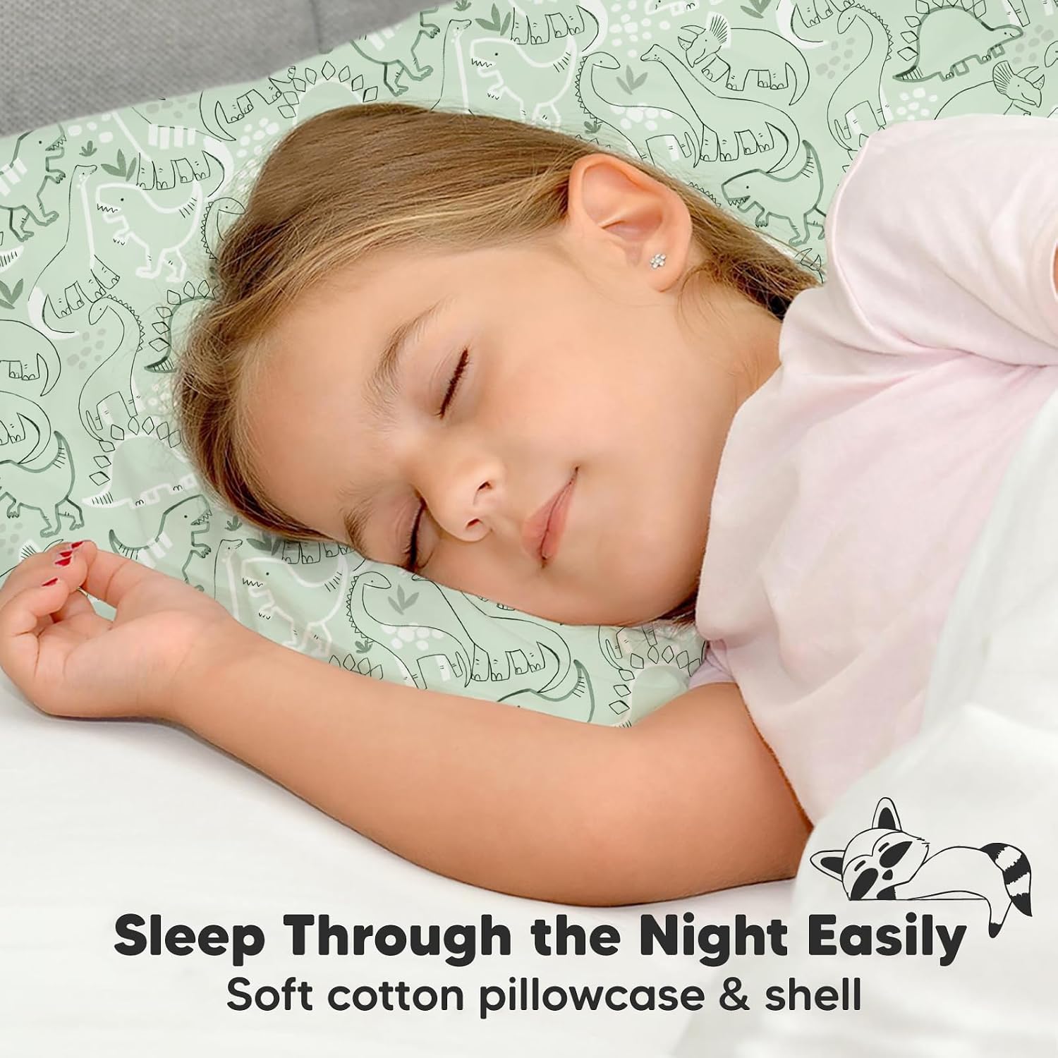 Toddler Pillow with Pillowcase - 13x18 My Little Dreamy Kids Travel Bed Pillows for Sleeping, Organic Cotton Small Pillowcase, Soft &…