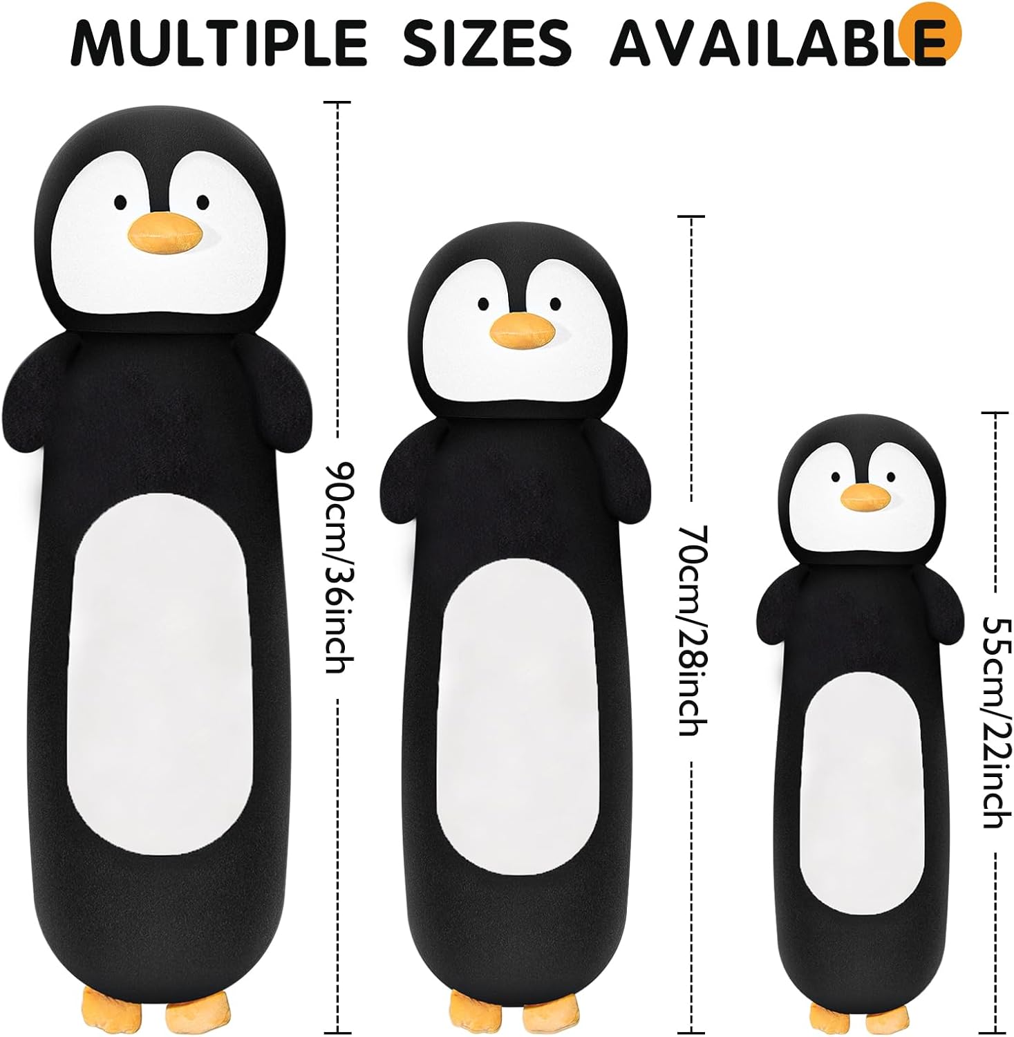 Tianmihou 36 Inch Penguin Plush Toy Soft Body Pillow, Long Giant Penguin Stuffed Animal, Cute Squishy Plushie Gift for Kids Girls and…