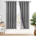 Xwzo 100% Blackout Curtains with Tiebacks- Heat and Full Light Blocking Window Panels with Grommets for Bedroom/Nursery, 63 Inches Long The…