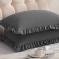 Aerlomi Ruffled Pillowcases, Standard Pillow Shams 20x26 Set of 2, Brushed Microfiber with Envelope Closure, Soft Wrinkle-Resistant,…