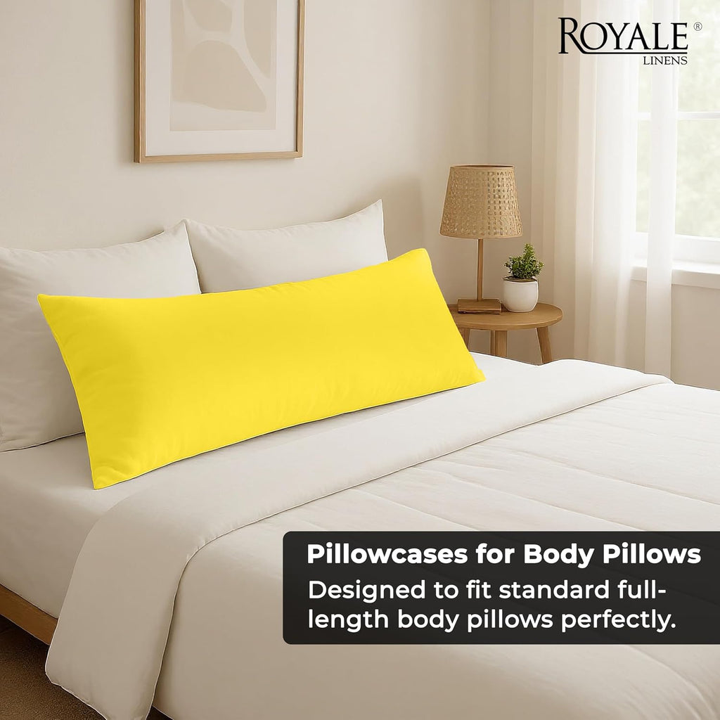 Royalelinens ROYALE LINENS Body Pillow Cover - Double Brushed 1800 Microfiber - 20"x54" with Hidden Zipper Closure - Wrinkle & Fade Resista…