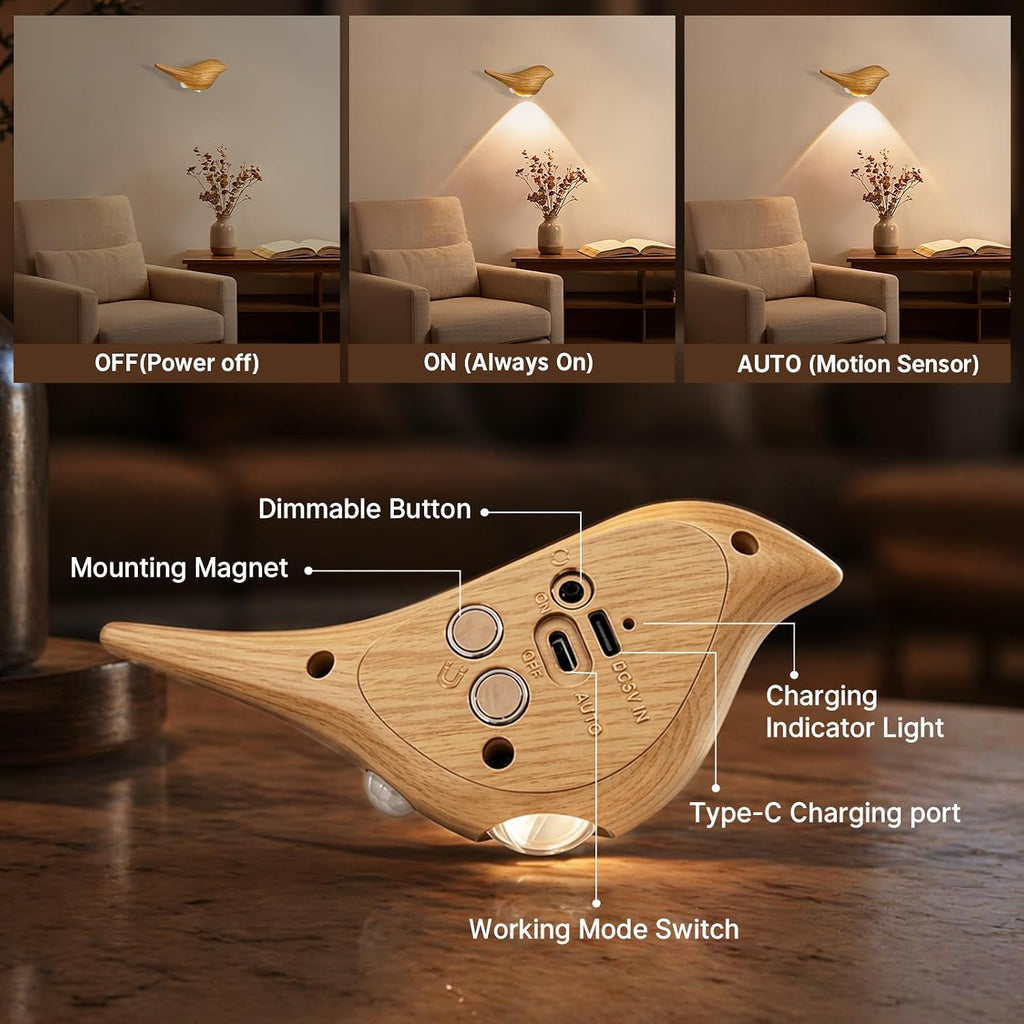 Motion Sensor Night Light: 1200mAh Rechargeable Wall Sconce Magnetic Stair Lights Indoor Wireless Wall Sconces Night Light for Bedroom…