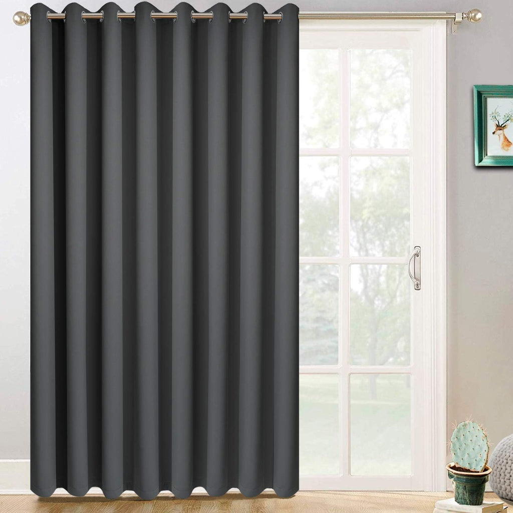 Yakamok Extra Wide Blackout Curtain for Sliding Glass Door, Grommet Thermal Insulated Room Divider Curtain 100W x 84L inch, Room…