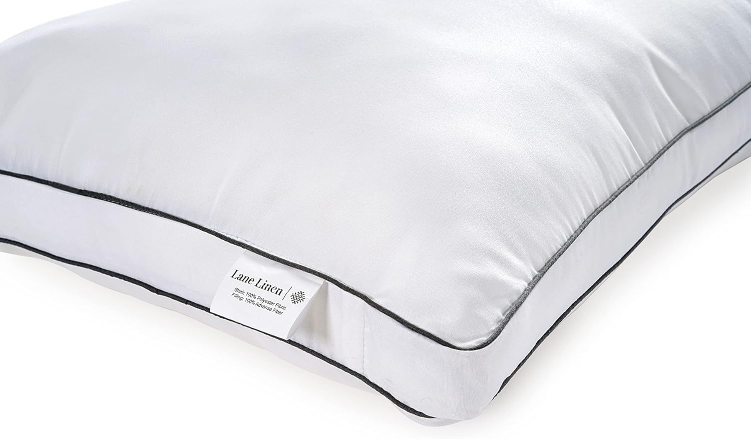 LaneLinen LANE LINEN Bed Pillows Standard Size Set of 4-20"x26" Medium Firm Down Alternative Pillows for Sleeping, Hotel Quality Back Stoma…