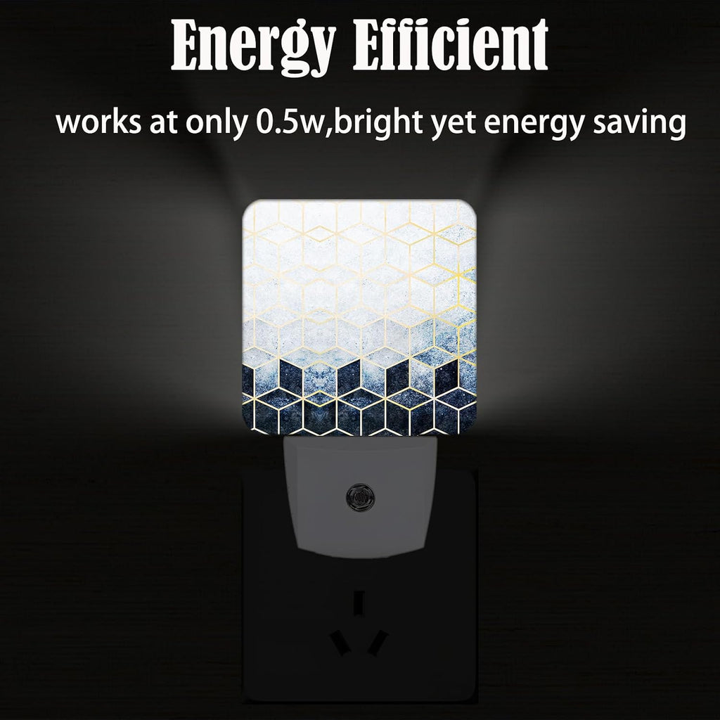 Black Grey Cubes Night Light, Plug-in Nightlights Auto Sensor Night Lamp Dusk-to-Dawn Lamp Home Decor for Nursery Children Girls Boys