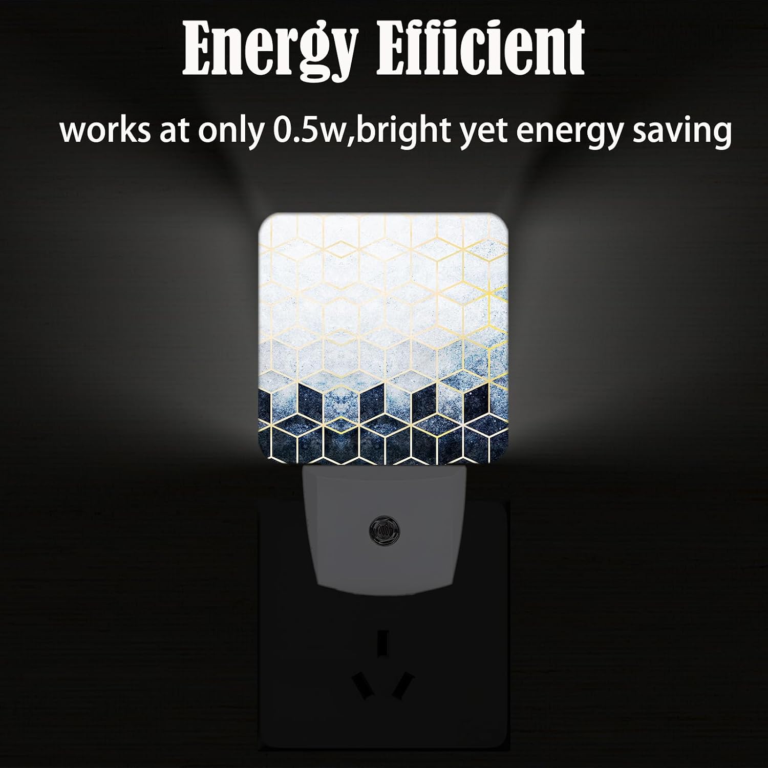 Black Grey Cubes Night Light, Plug-in Nightlights Auto Sensor Night Lamp Dusk-to-Dawn Lamp Home Decor for Nursery Children Girls Boys