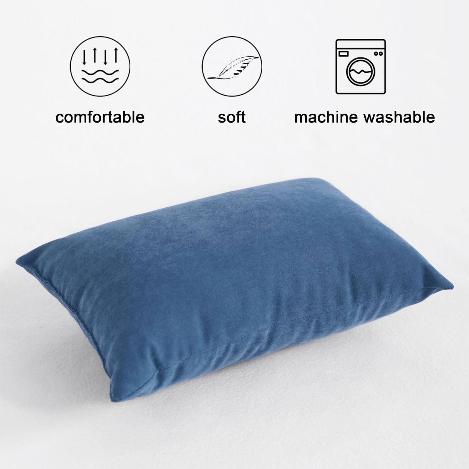 Flxxie Tiny Pillows, Down Alternative Microfiber 11x7 Inches Mini Pillow for Travel, Pets, Soft Machine Washable Small Pillows for Neck, Lu…
