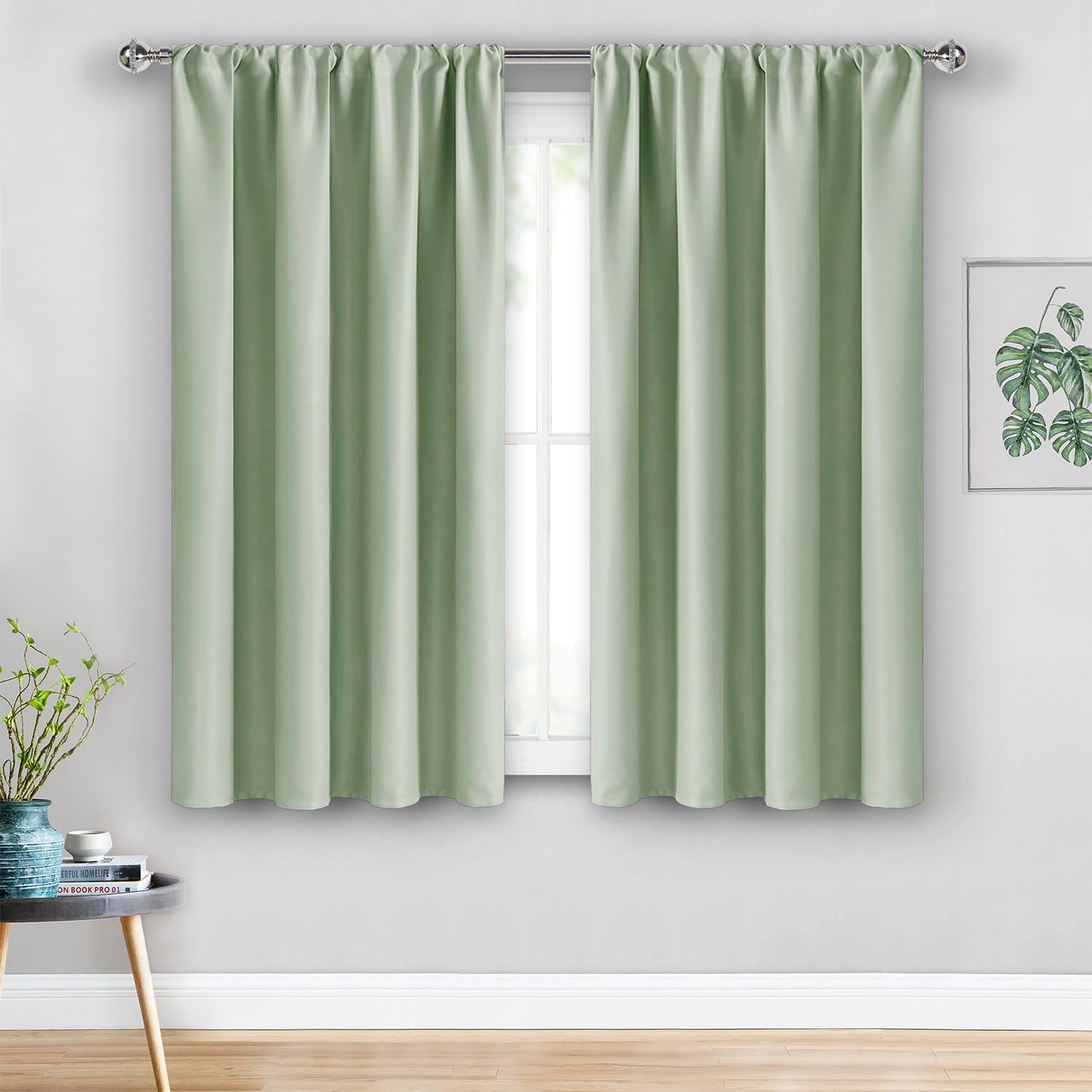 Jiuzhen Blackout Curtains for Bedroom - Thermal Insulated Room Darkening Noise Reducing, 52 x 54 Inch Length Curtains for Living Room, Set…