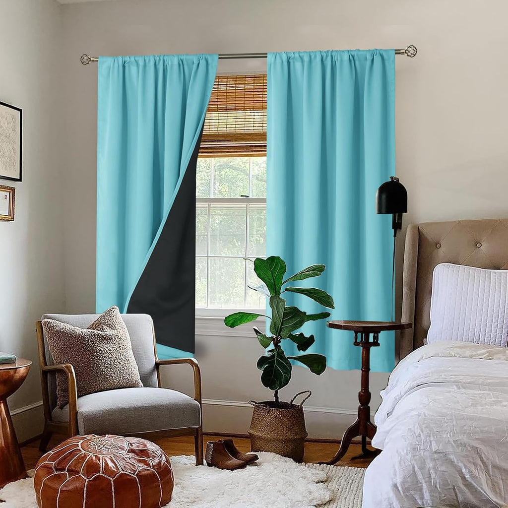 BGment 100% Blackout Curtains for Bedroom 63 Inch Length, Full Room Darkening Curtains for Living Room Rod Pocket with Thermal Insulated…