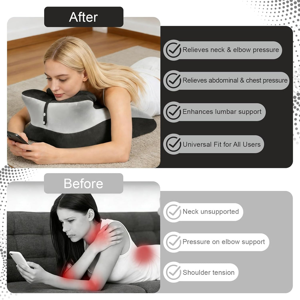 Wacalarda Memory Foam Wedge Pillow, Ergonomic Reading Pillow for Bed, Waist and Neck Support, Quick Rebound & Plush Comfort Black