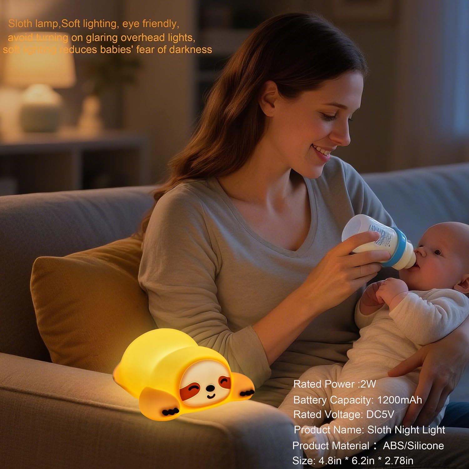 DREAMING MY DREAM Squishy Sloth Night Light, LED Novelty Animal Nightlight,3 Levels Dimmable,30Min Timer Nursery Nightlight for Kids…