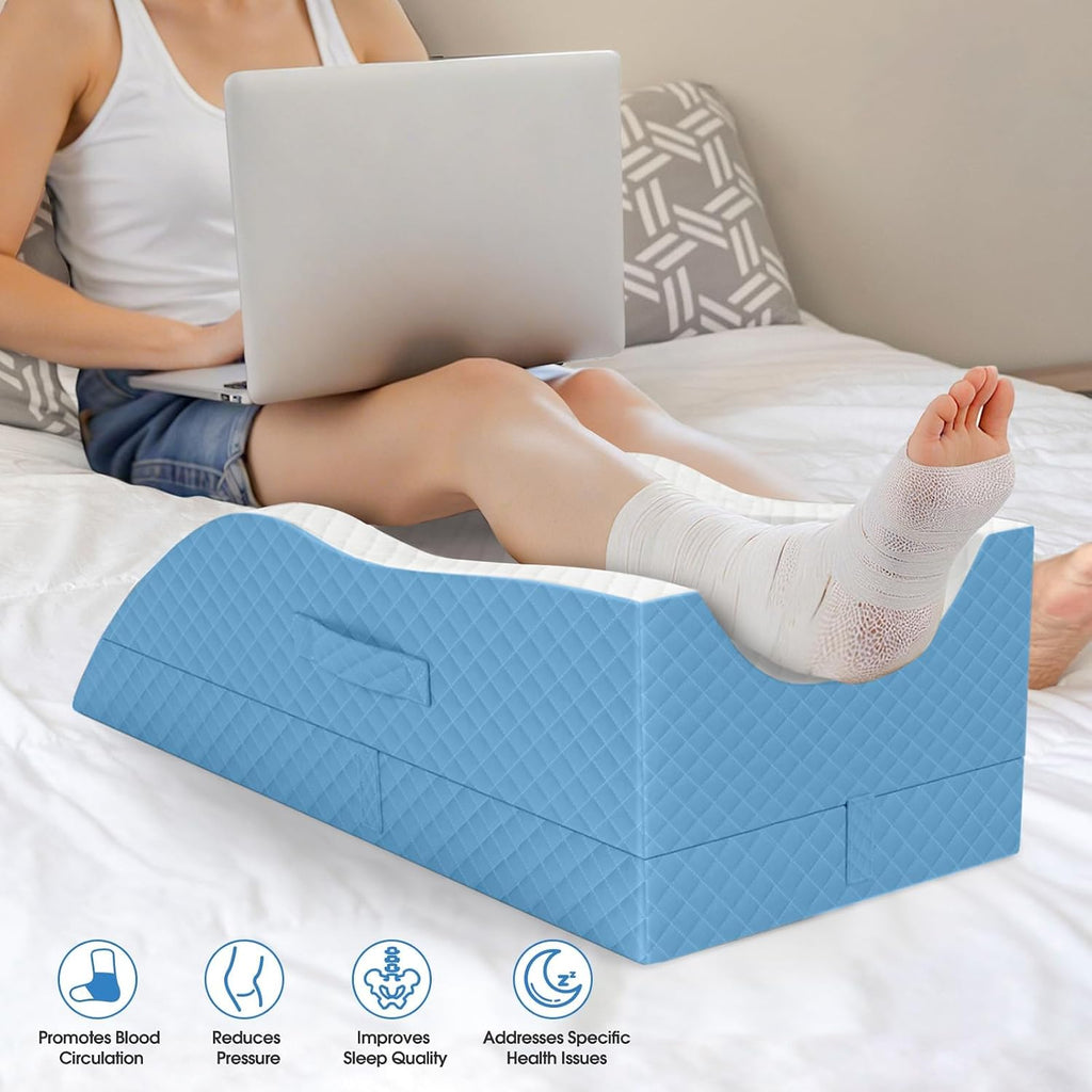 TranquilRelax TranquilRelax Elevation Pillows for Leg After Surgery, Memory Foam Adjustable Wedge Pillow for Injury or Rest, Ankle P…